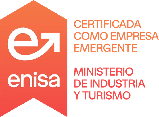ENISA seal — Certified as an Emerging Company (Startup) by the Spanish Ministry of Industry and Tourism